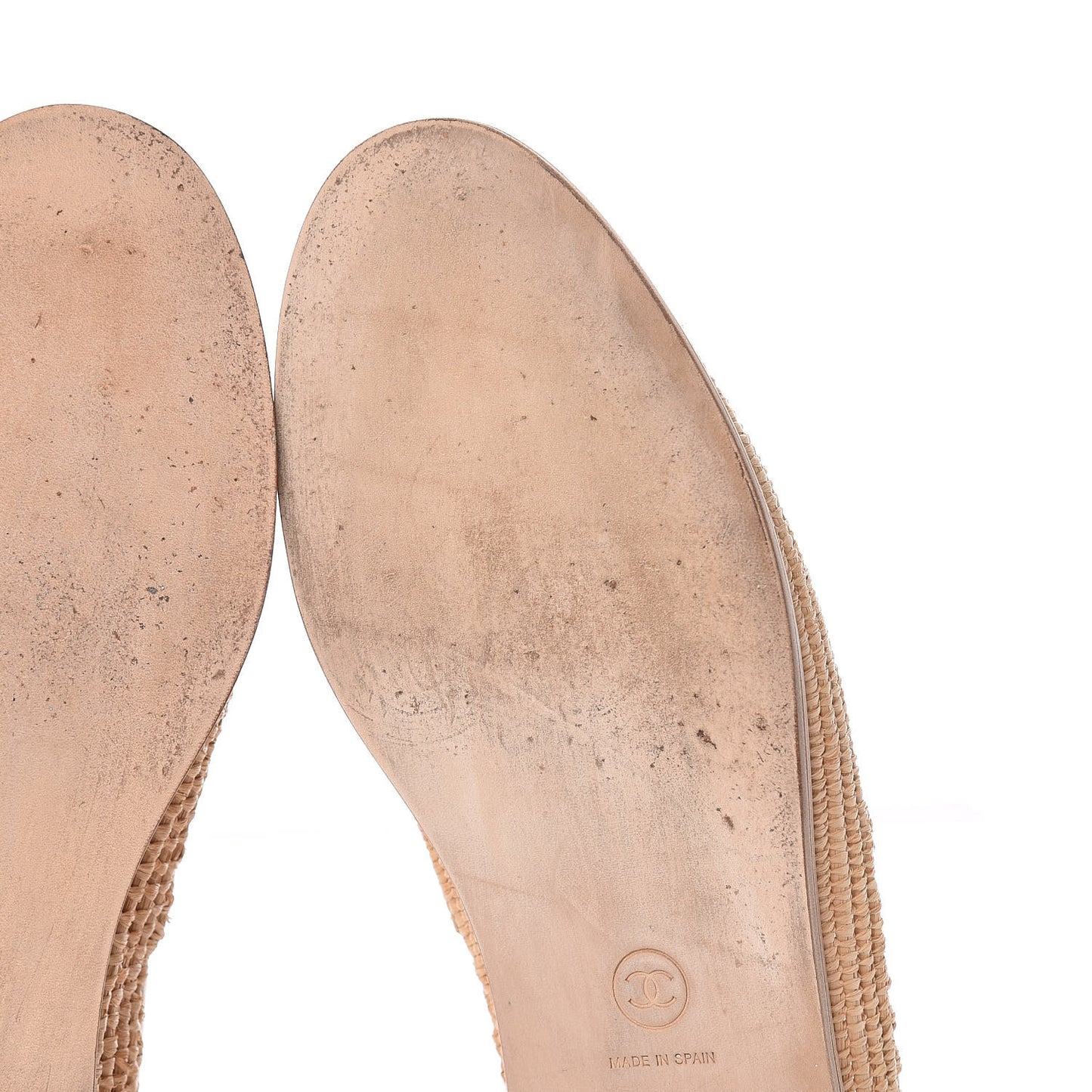 Lambskin Grosgrain CC Espadrilles 40 Ivory Black