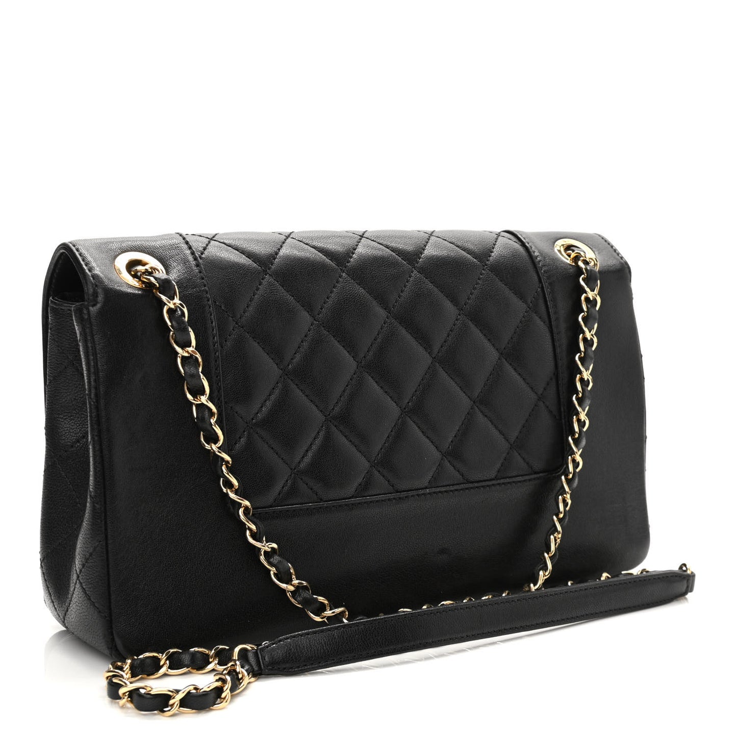 Sheepskin Quilted Vintage Mademoiselle Flap Black