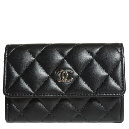 Chanel Lambskin Quilted Flap Card Holder Black 1 of 9