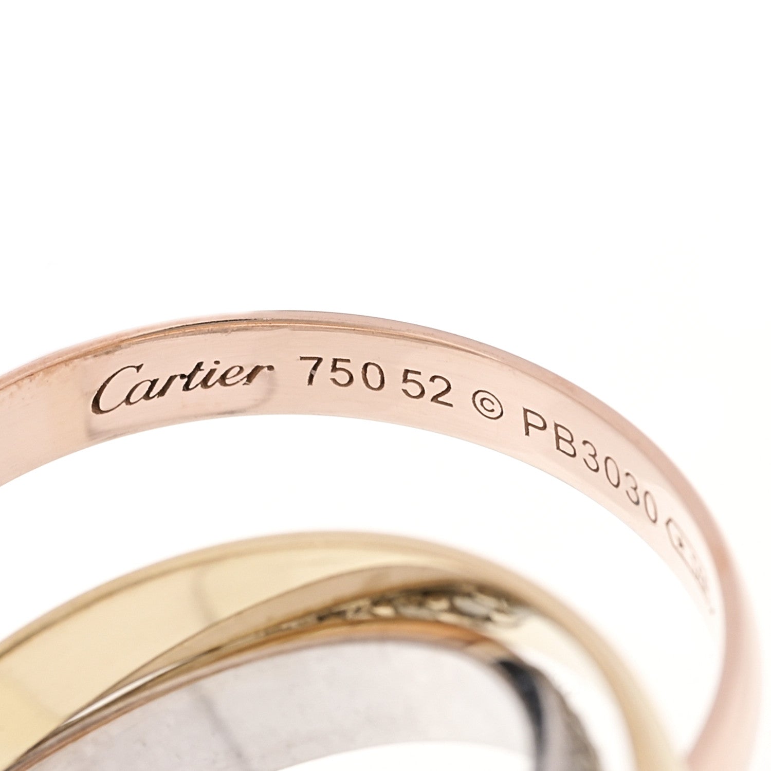 Cartier 18K White Yellow Pink Gold Diamond Small Trinity Paved Ring  52 6 4 of 5