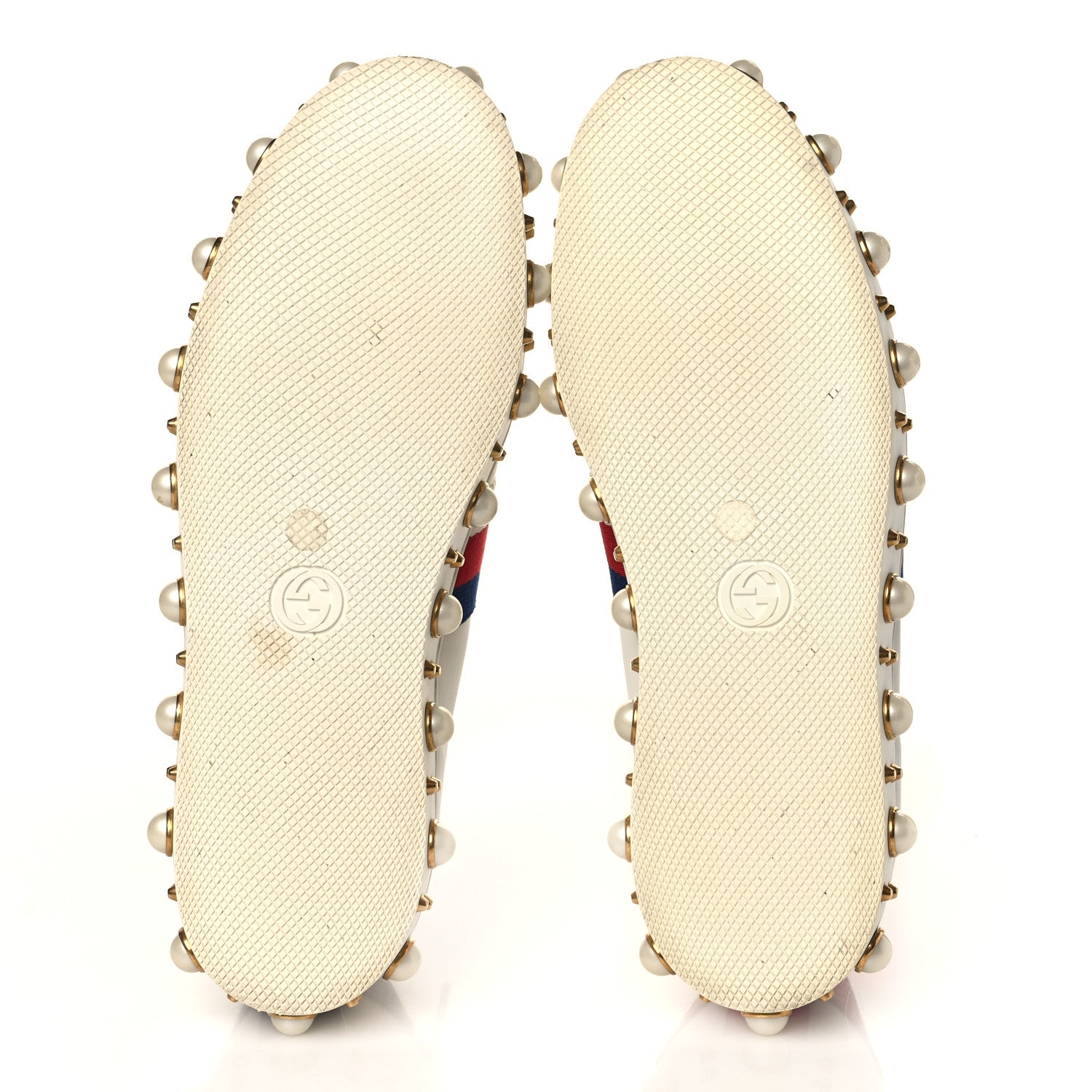 Gucci Calfskin Ayers Web Pearl Studded Womens Ace Sneakers 39.5 White 5 of 8