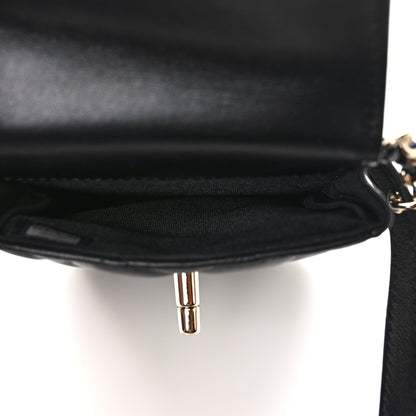 Chanel Lambskin Quilted Phone Chain Clutch Waist Bag Black 5 of 11