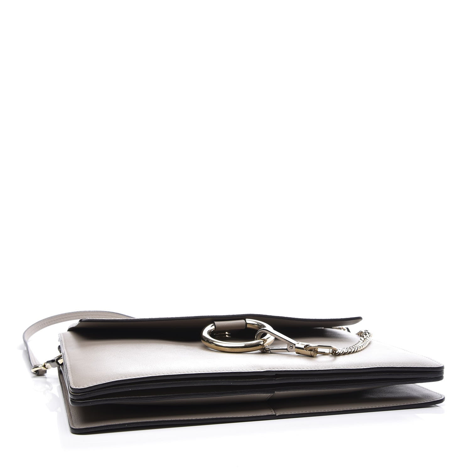 Chloe Calfskin Suede Medium Faye Shoulder Bag Motty Grey 3 of 8