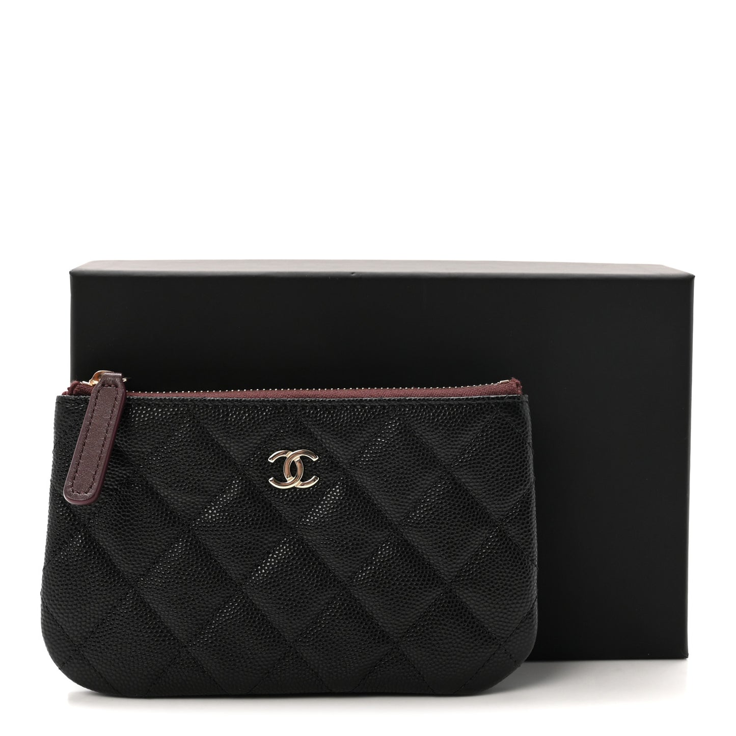 Caviar Quilted Small Cosmetic Case Black