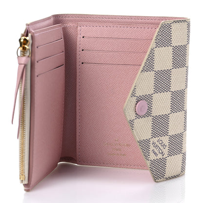 Louis Vuitton Damier Azur Victorine Wallet Rose Ballerine 5 of 6