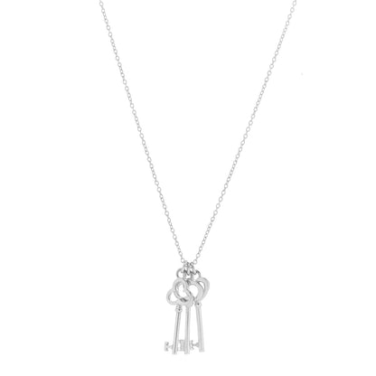 Tiffany Sterling Silver Three Key Pendant Necklace 3 of 6