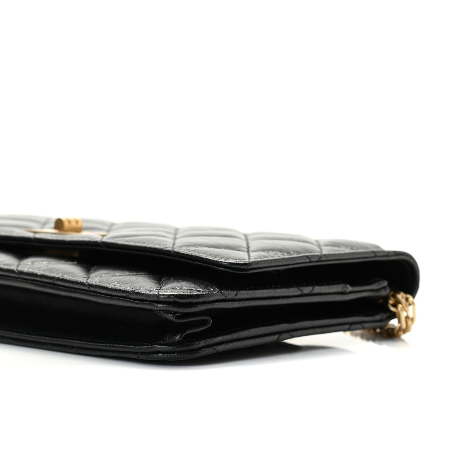 Chanel Aged Calfskin Quilted Reissue Wallet On Chain WOC Black 6 of 12