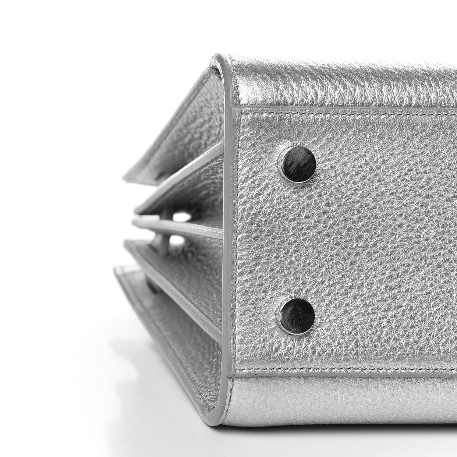 Saint Laurent Metallic Grained Calfskin Baby Sac De Jour Silver 8 of 9