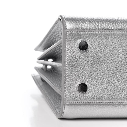 Saint Laurent Metallic Grained Calfskin Baby Sac De Jour Silver 8 of 9
