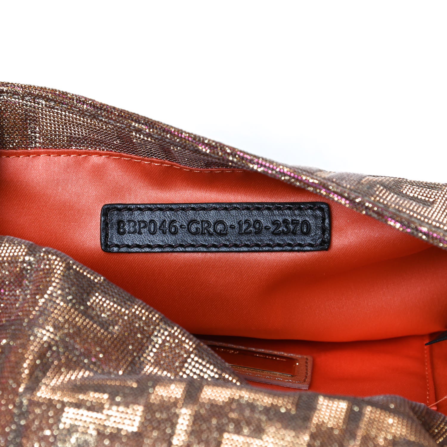 Fendi Metallic Lurex Zucca Mia Pochette Arancio 10 of 17