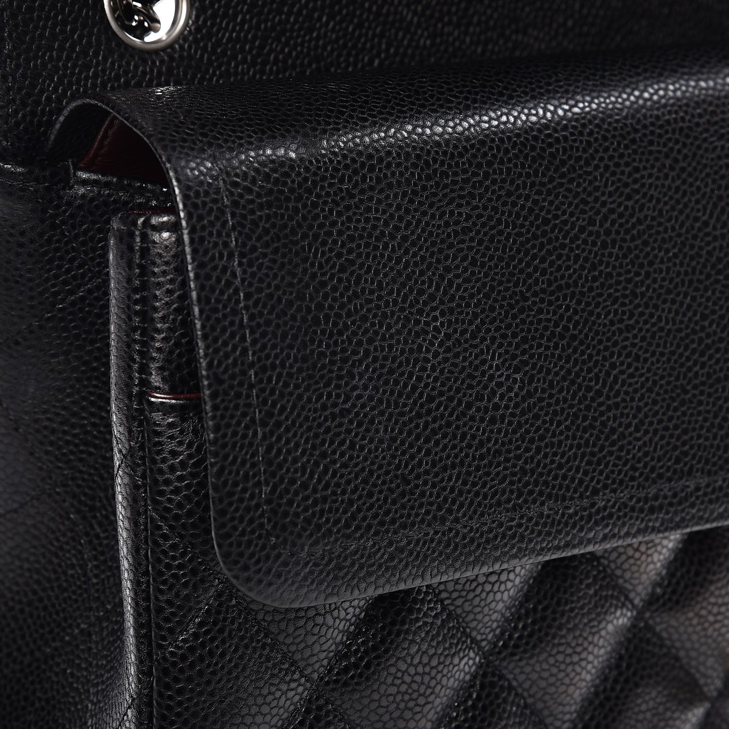 Caviar Quilted Jumbo Double Flap Black