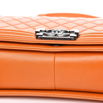 Chanel Lambskin Quilted Medium Boy Flap Orange 14 of 16
