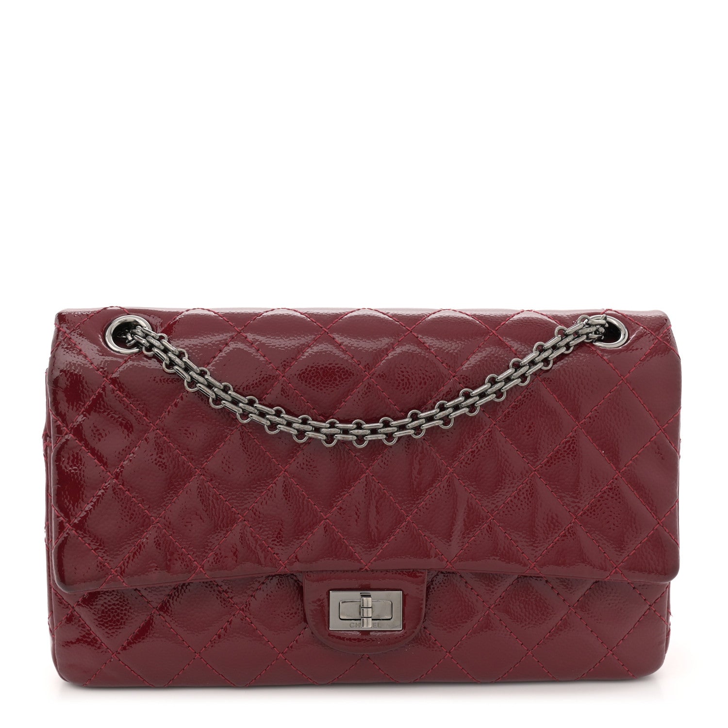 Chanel Patent Caviar Quilted 2.55 Reissue 226 Flap Burgundy 1 of 14
