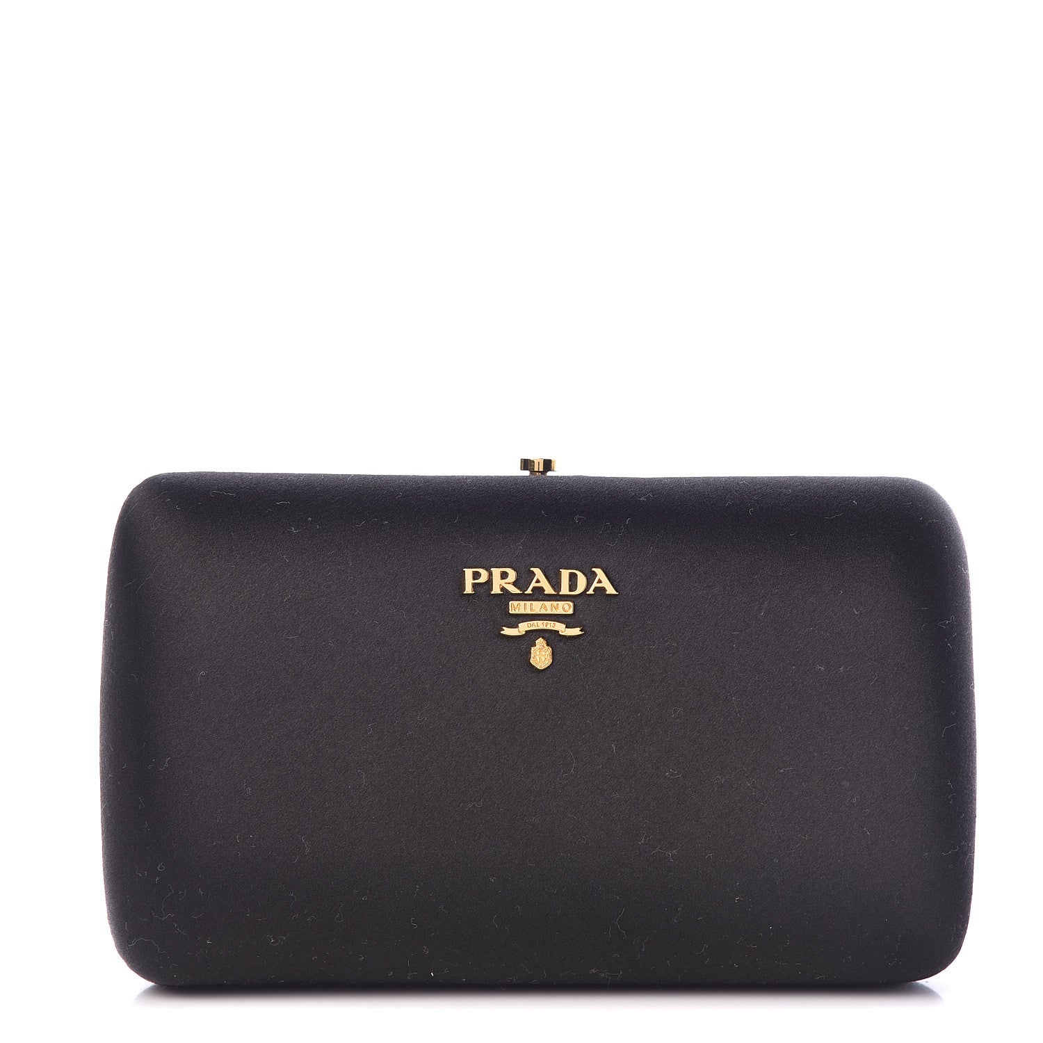 Prada Satin Box Clutch Black 1 of 9