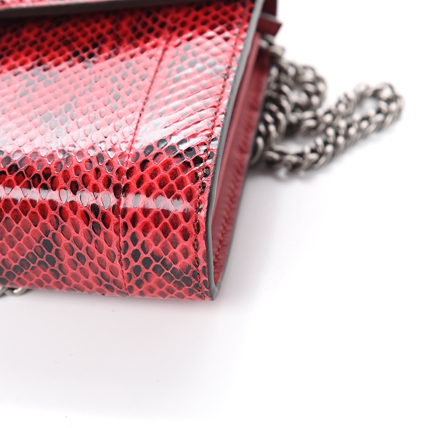 Gucci Elaphe Radiata Mini Dionysus Chain Wallet Hibiscus Red 8 of 8