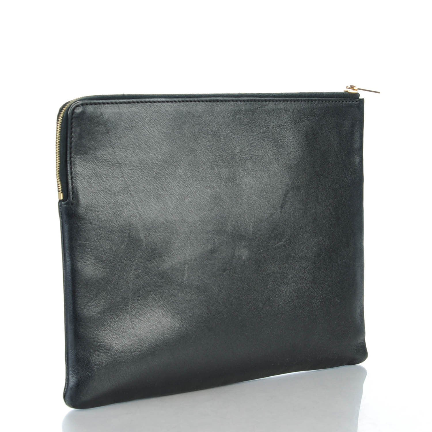 Celine Lambskin Zip Pouch Clutch Black 3 of 7