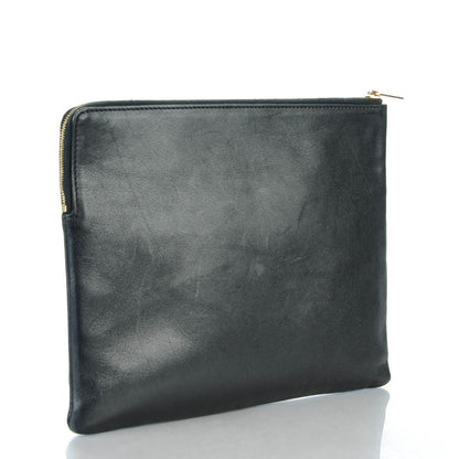 Celine Lambskin Zip Pouch Clutch Black 3 of 7
