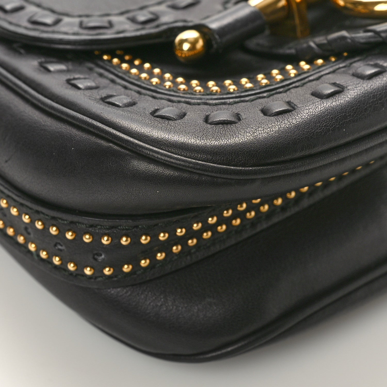 Gucci Calfskin Small Snaffle Bit Shoulder Bag Black 9 of 10