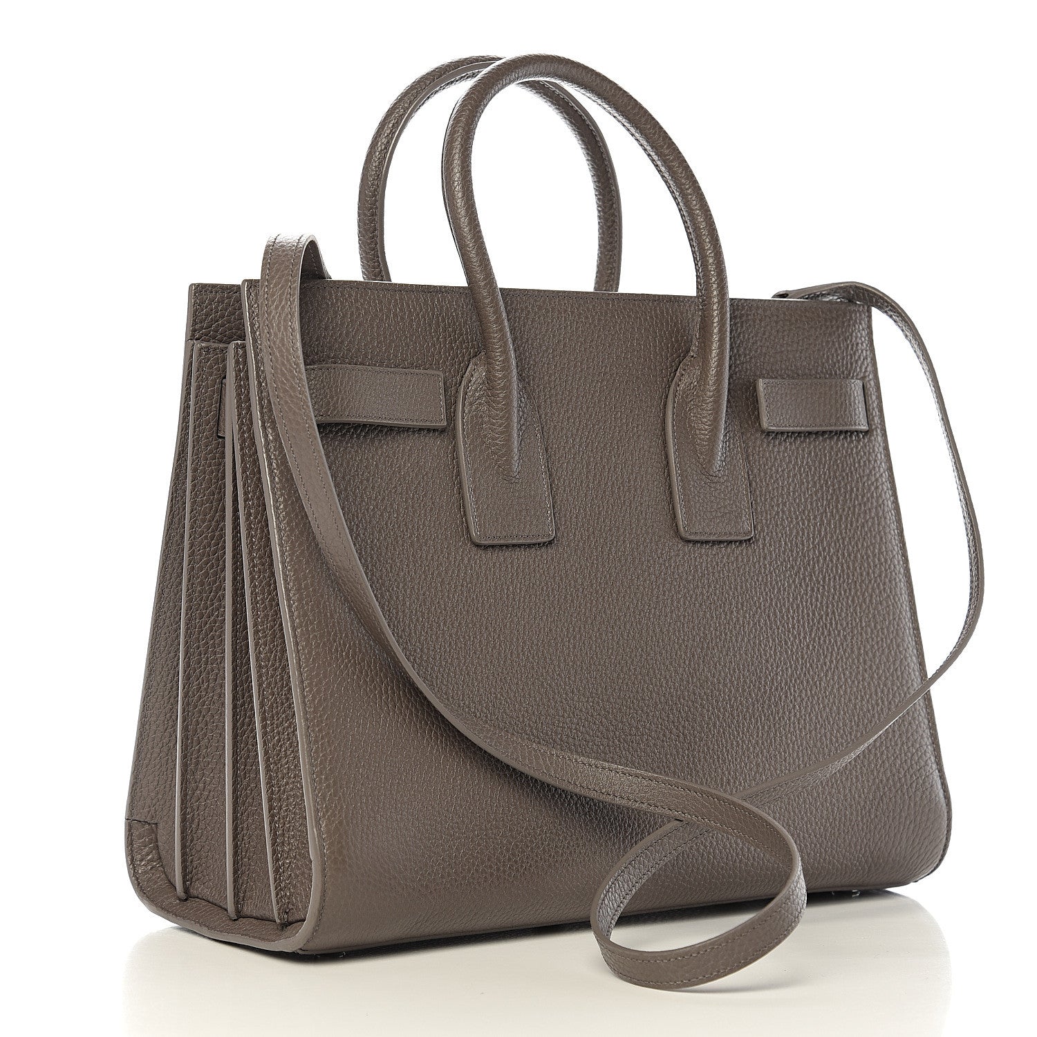 Saint Laurent Grained Calfskin Small Sac De Jour Fog 2 of 8