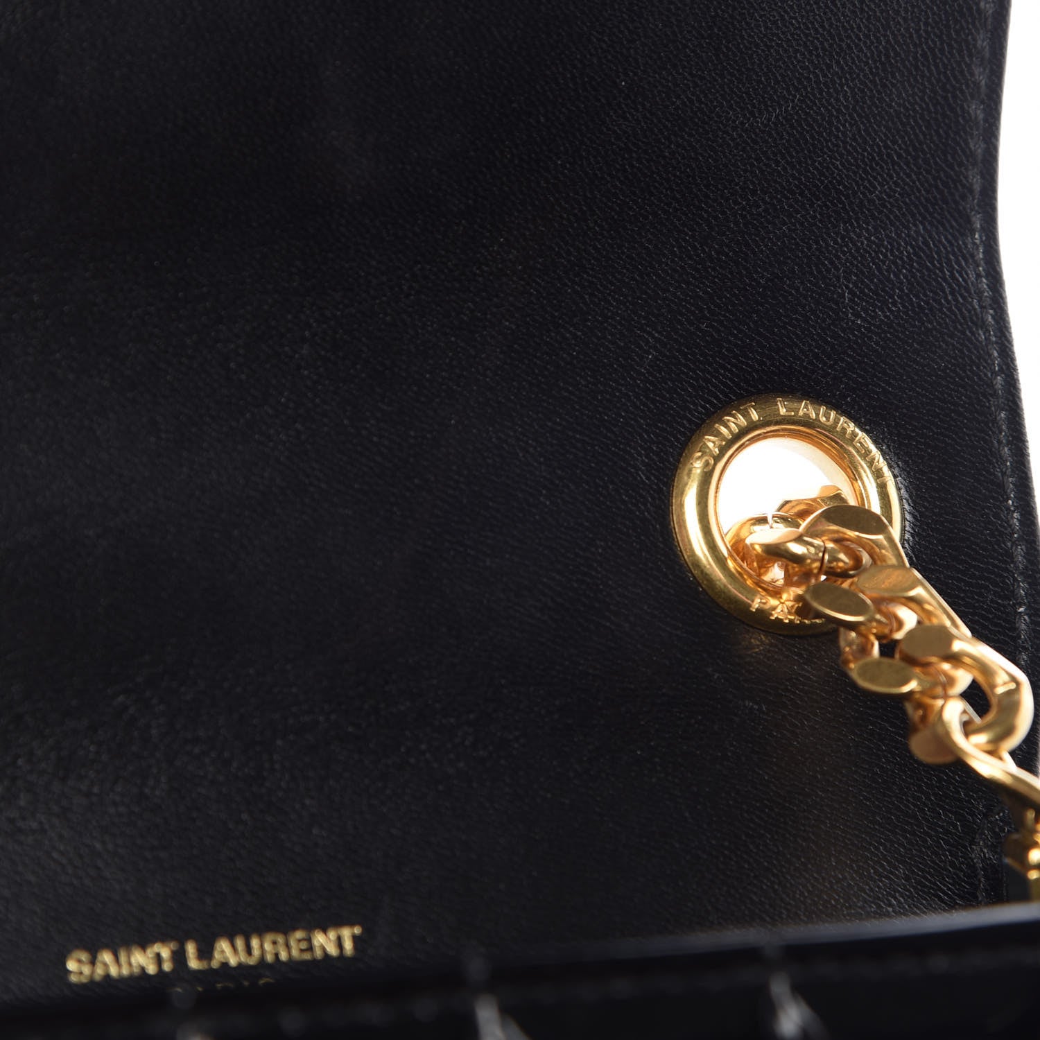 Saint Laurent Patent Calfskin Matelasse Monogram Small Vicky Chain Bag Black 11 of 11