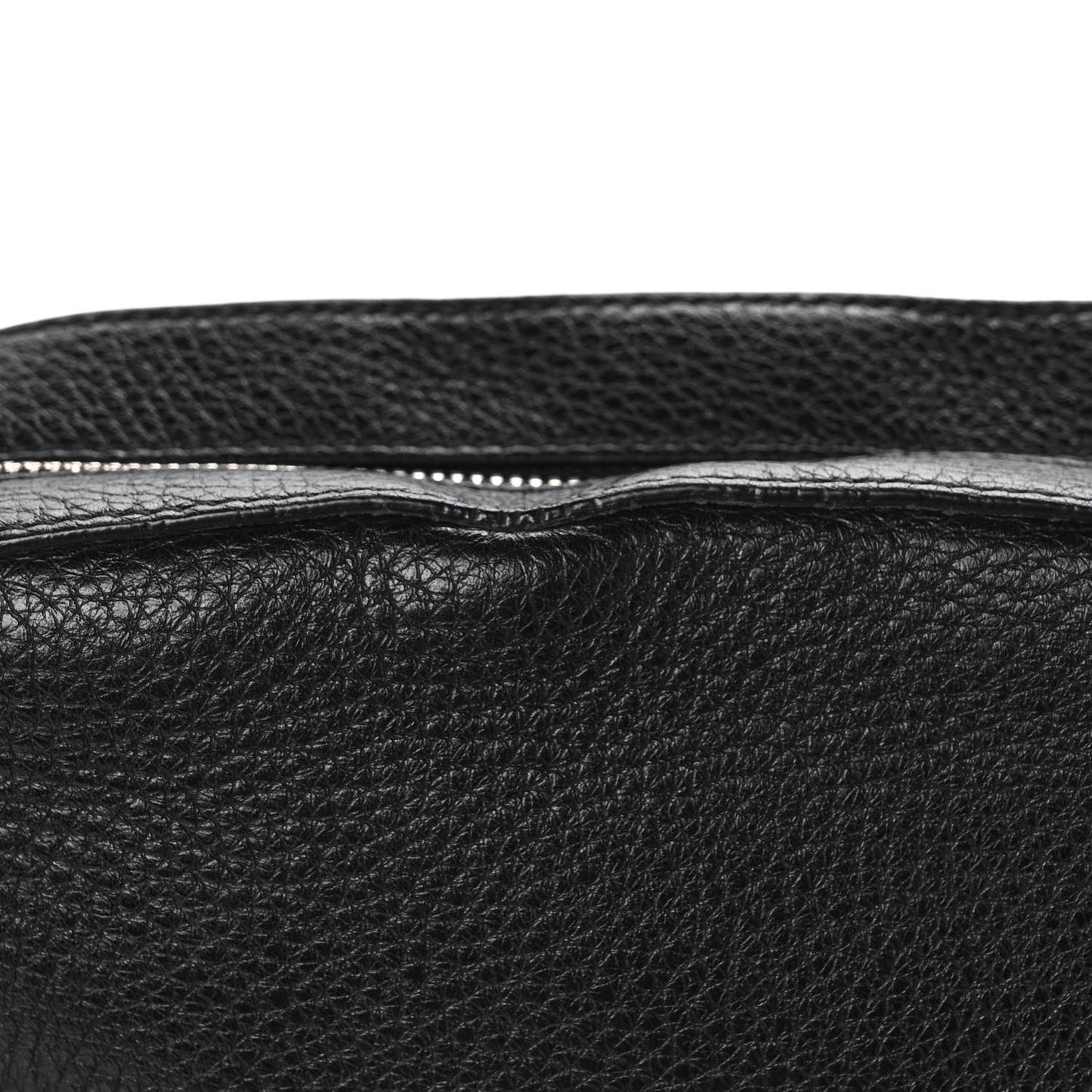 Pebbled Calfskin Studded Small Soho Disco Bag Black