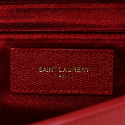 Saint Laurent Textured Calfskin Classic Y Ligne Clutch Red 7 of 13