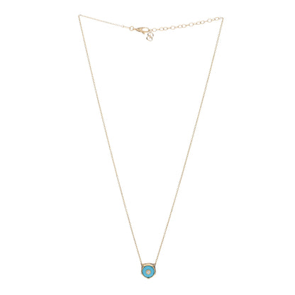 Gucci 18K Yellow Gold Diamond Turquoise Le Marche Des Merveilles Feline Pendant Necklace 2 of 5