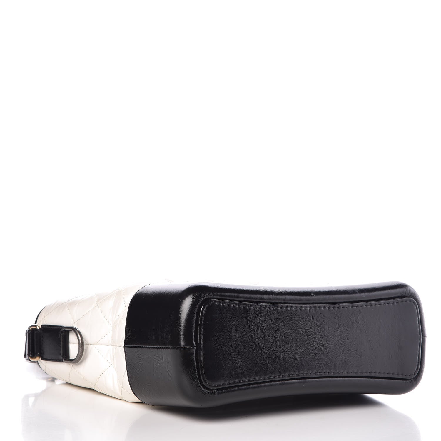 Chanel Aged Calfskin Quilted Medium Gabrielle Hobo Black White 4 of 12