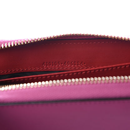 Gucci Moon Calfskin Zip Around Wrist Wallet New Rosette Hibiscus Red 6 of 9