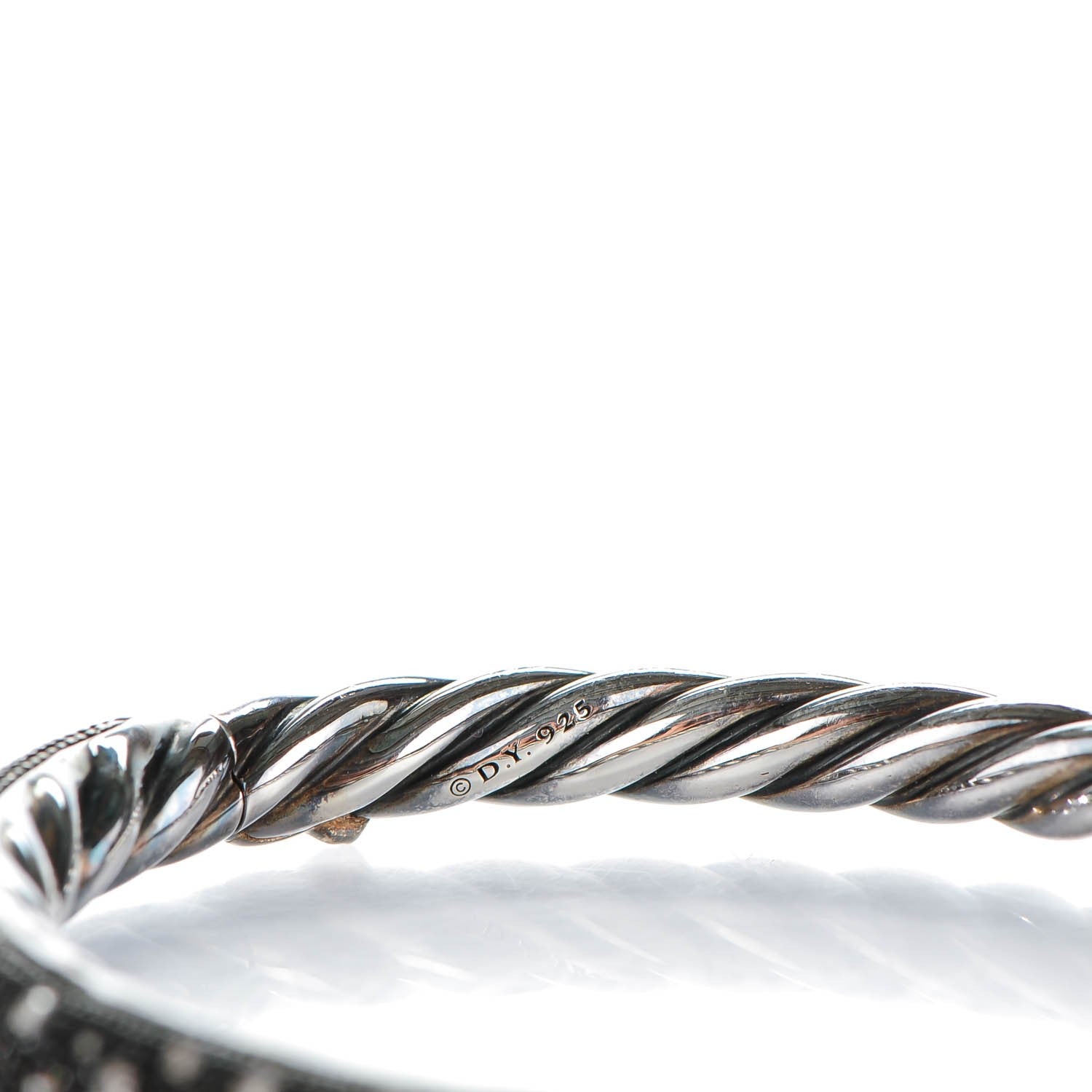 David Yurman Sterling Silver Pave Diamond 6mm Midnight Melange Bracelet 5 of 5