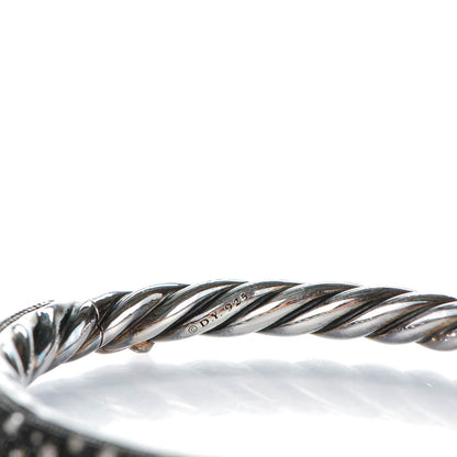 David Yurman Sterling Silver Pave Diamond 6mm Midnight Melange Bracelet 5 of 5