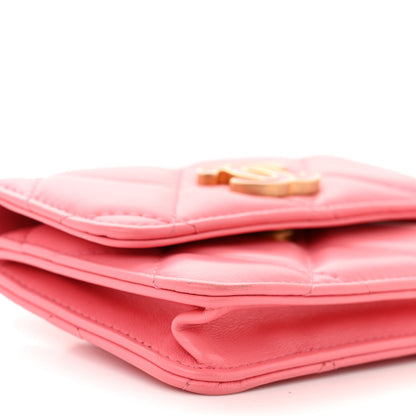 Chanel Lambskin Enamel Quilted Pending Clutch With Chain Pink 10 of 12