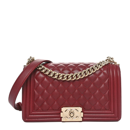 Chanel Lambskin Quilted Medium Boy Flap Dark Red 1 of 11