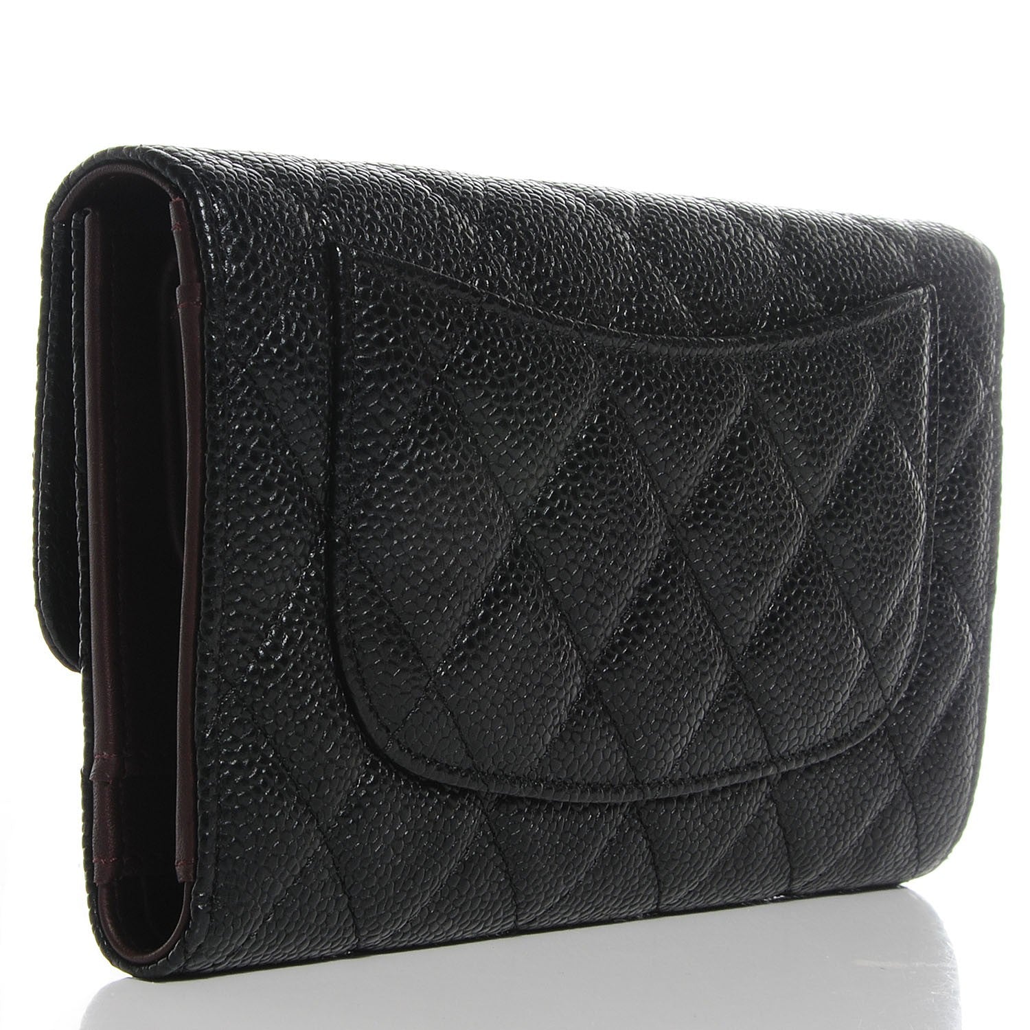 Chanel Caviar Quilted Long Flap Wallet Black 3 of 8