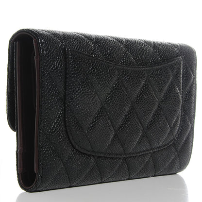Chanel Caviar Quilted Long Flap Wallet Black 3 of 8