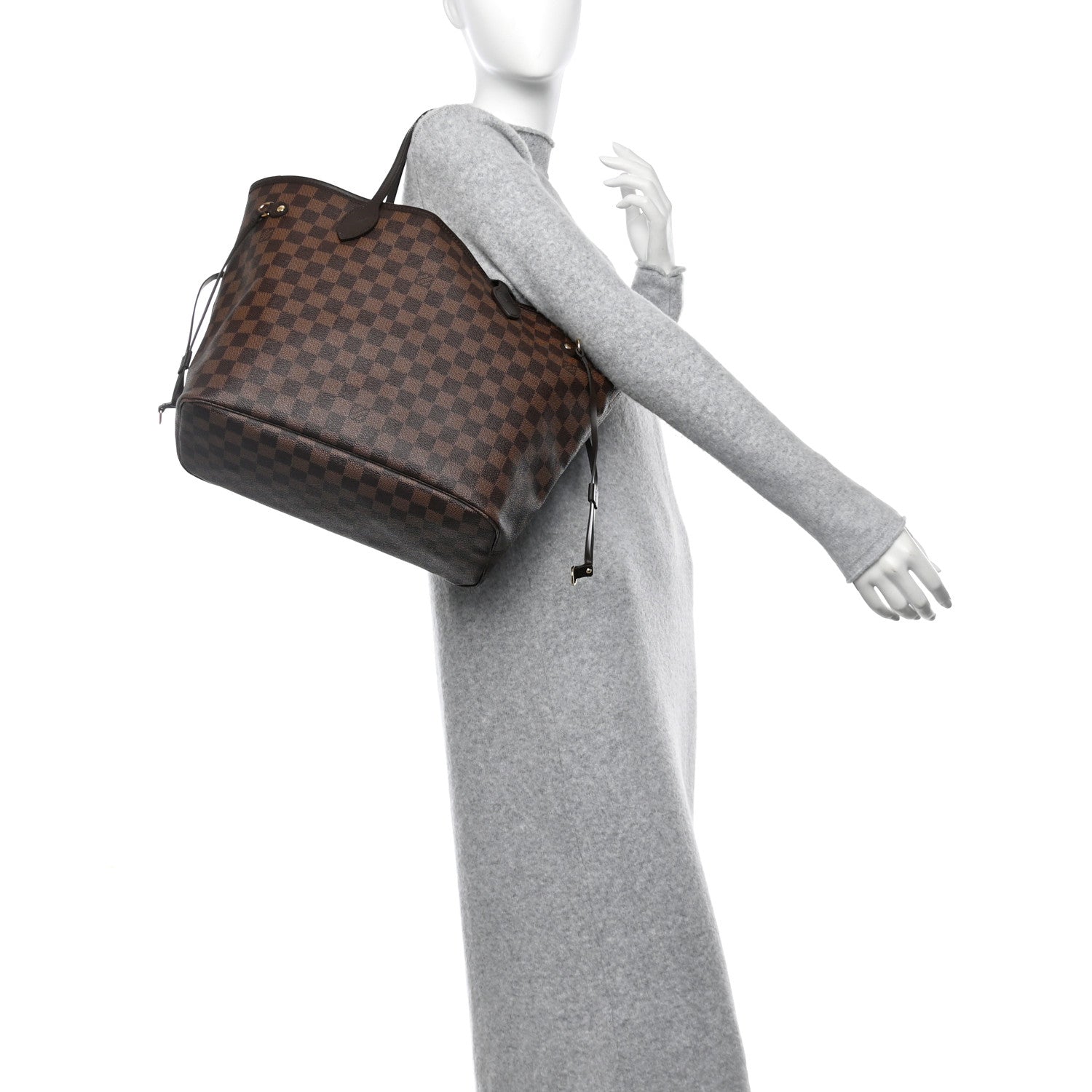 Louis Vuitton Damier Ebene Neo Neverfull MM Rose Ballerine 2 of 10
