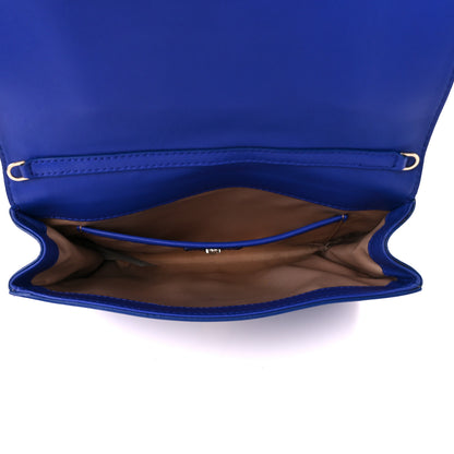 Versace Lambskin Palazzo Chain Evening Bag Blue 5 of 10