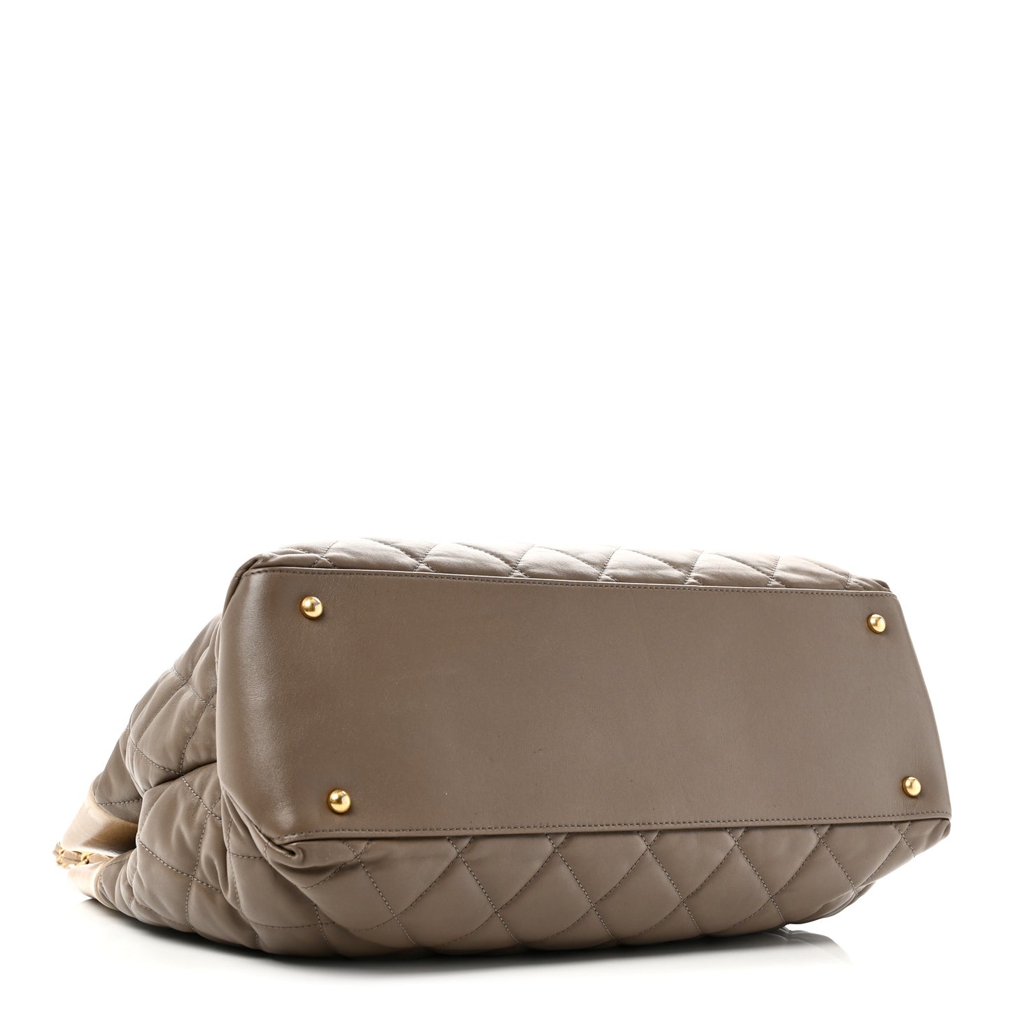 Calfskin Quilted Large Soft Elegance Tote Brown
