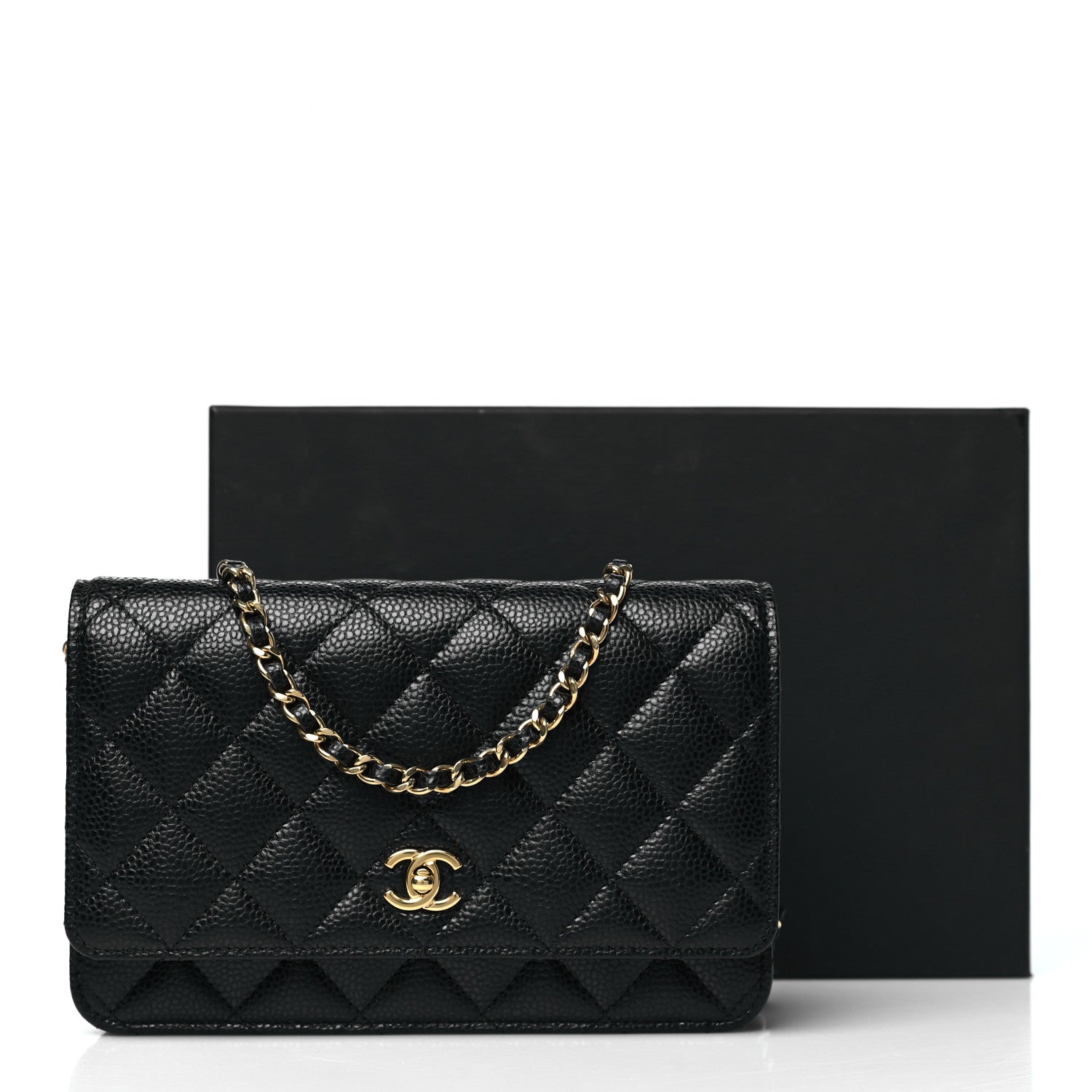 Chanel Caviar Quilted CC Turnlock Wallet On Chain WOC Black 11 of 11