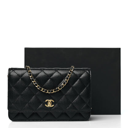 Chanel Caviar Quilted CC Turnlock Wallet On Chain WOC Black 11 of 11
