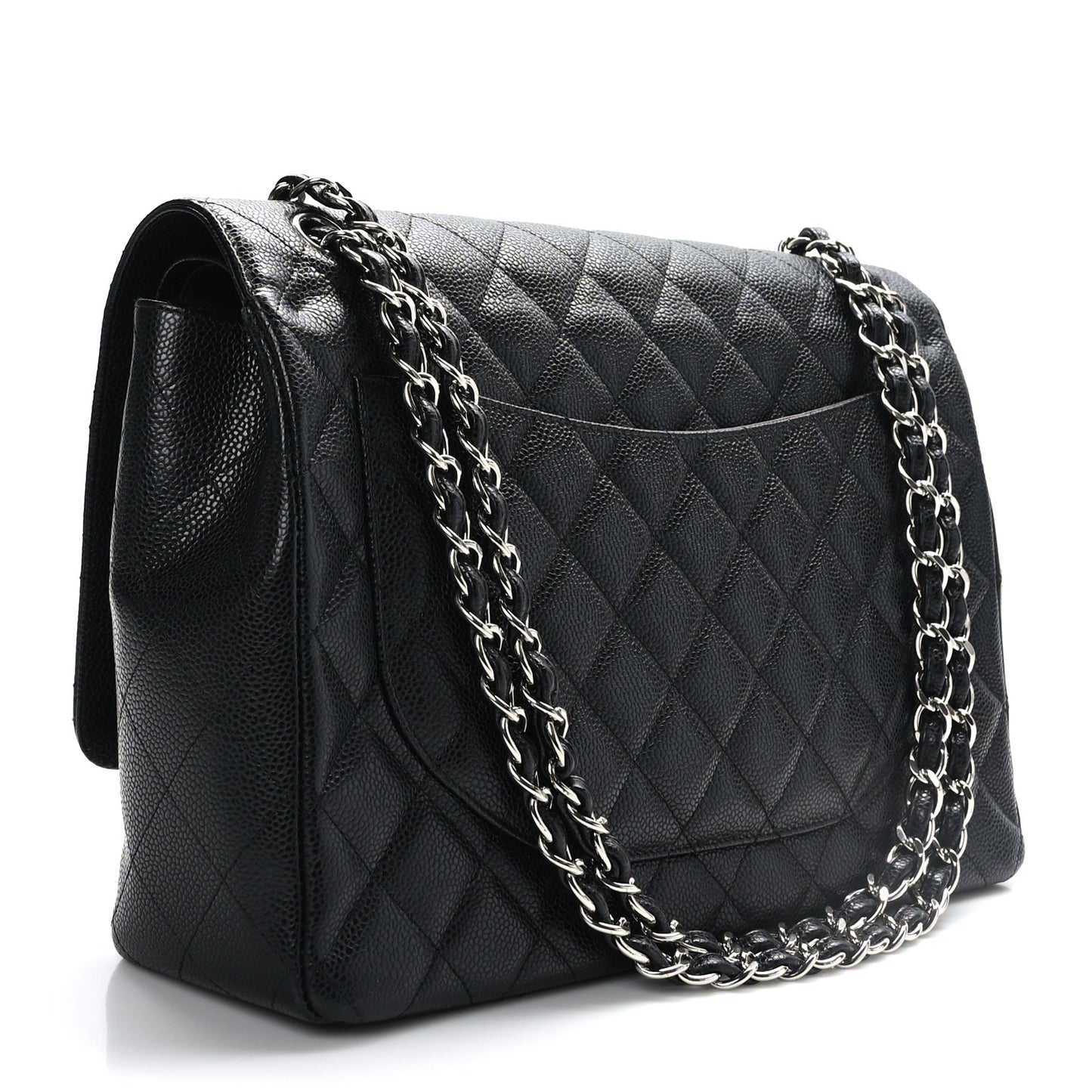 Caviar Quilted Maxi Double Flap Black