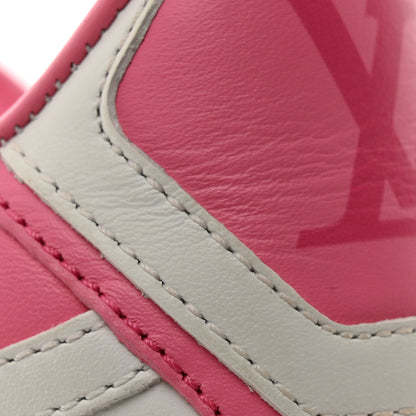 Louis Vuitton Lambskin Embossed Monogram Time Out Sneakers 37.5 White Pink 9 of 10