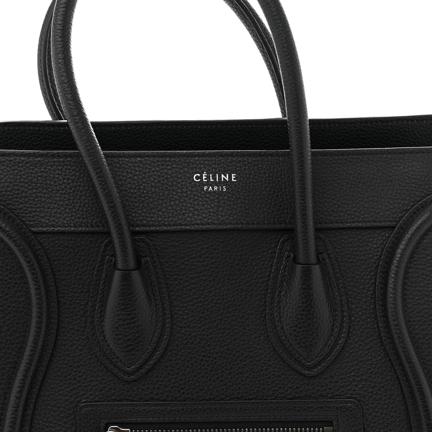 Celine Drummed Calfskin Micro Luggage Black 7 of 10