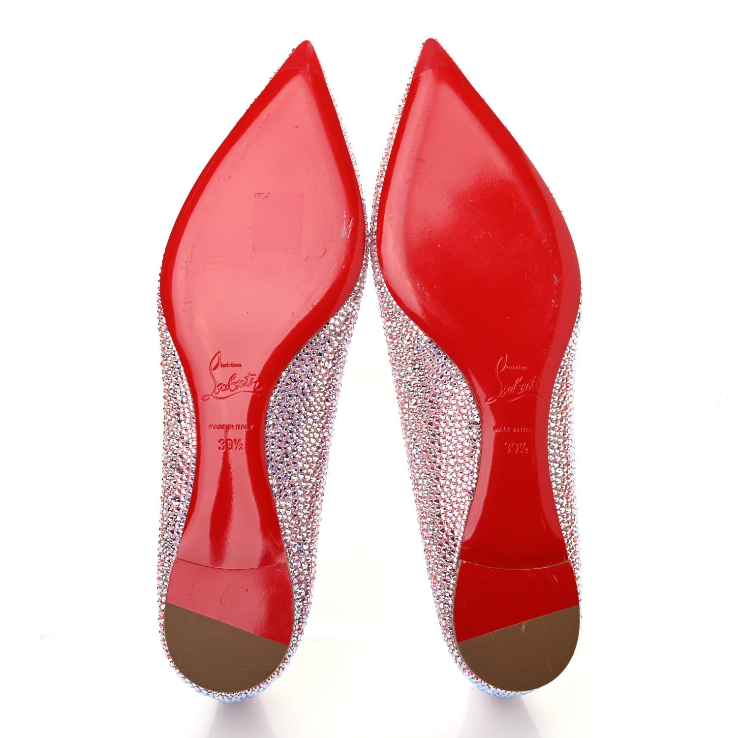 Christian Louboutin Nappa Strass Ballalla Flats 39.5 Crepon Light Rose 4 of 4