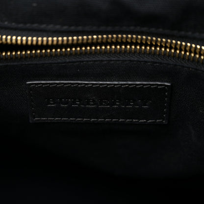 Burberry Canvas Mega Check Studded Medium Ashby Bucket Bag Black 6 of 10