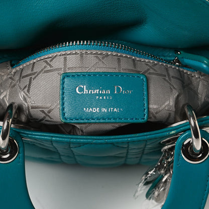 Christian Dior Lambskin Cannage Mini Lady Dior Turquoise 5 of 17