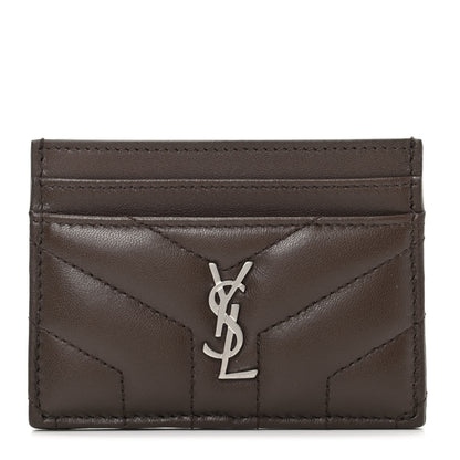 Saint Laurent Calfskin Y Quilted Monogram LouLou Credit Card Case Faggio 1 of 8