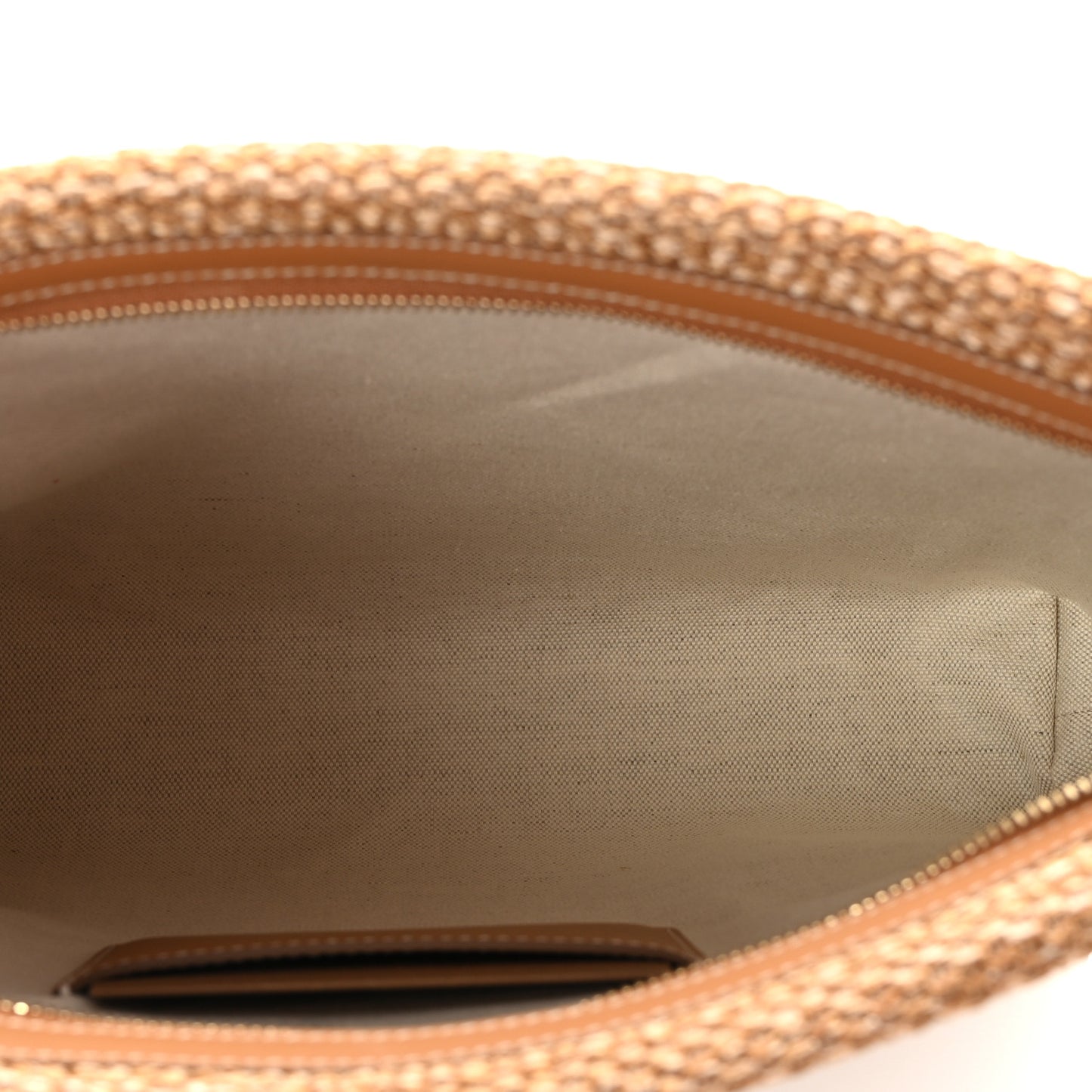 Raffia TB Duncan Pouch Natural Beige