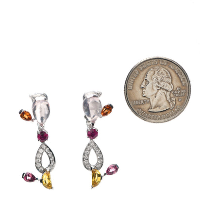 Cartier 18K White Gold Diamond Multi Gemstone Delices de Sorbet Earrings 2 of 4