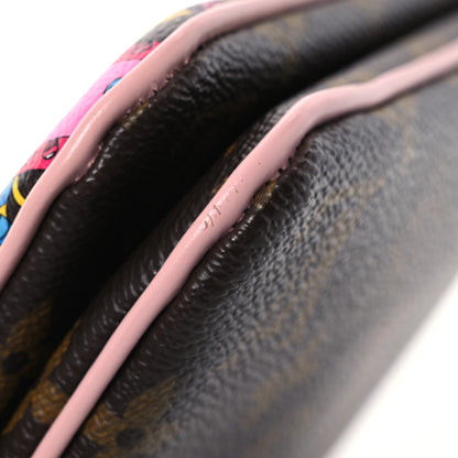 Louis Vuitton Monogram 2020 Christmas Animation Big Wheel Double Zip Pochette Rose Ballerine 15 of 16